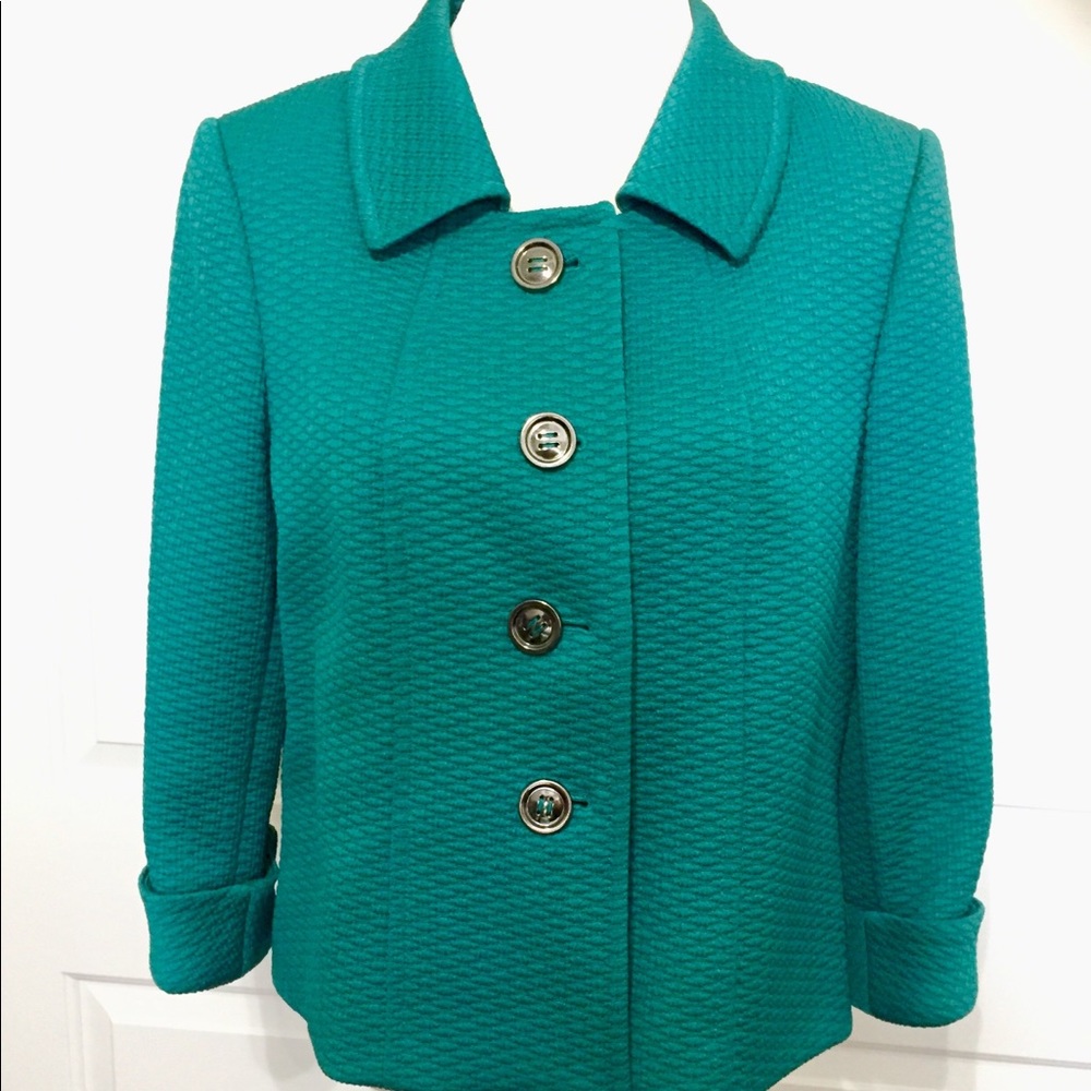 Tahari Arthur Levine emerald green blazer